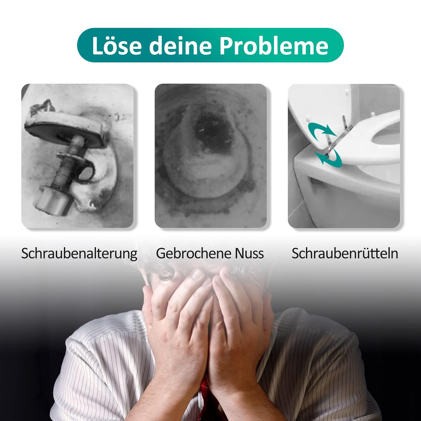 Ghế vệ sinh cố định vít, 2 cặp ghế nhà vệ sinh phổ quát Bộ mở rộng Bu lông làm bằng vít ghế nhà vệ sinh cao su phụ kiện, 304 bản lề bằng thép không gỉ cho ghế vệ sinh