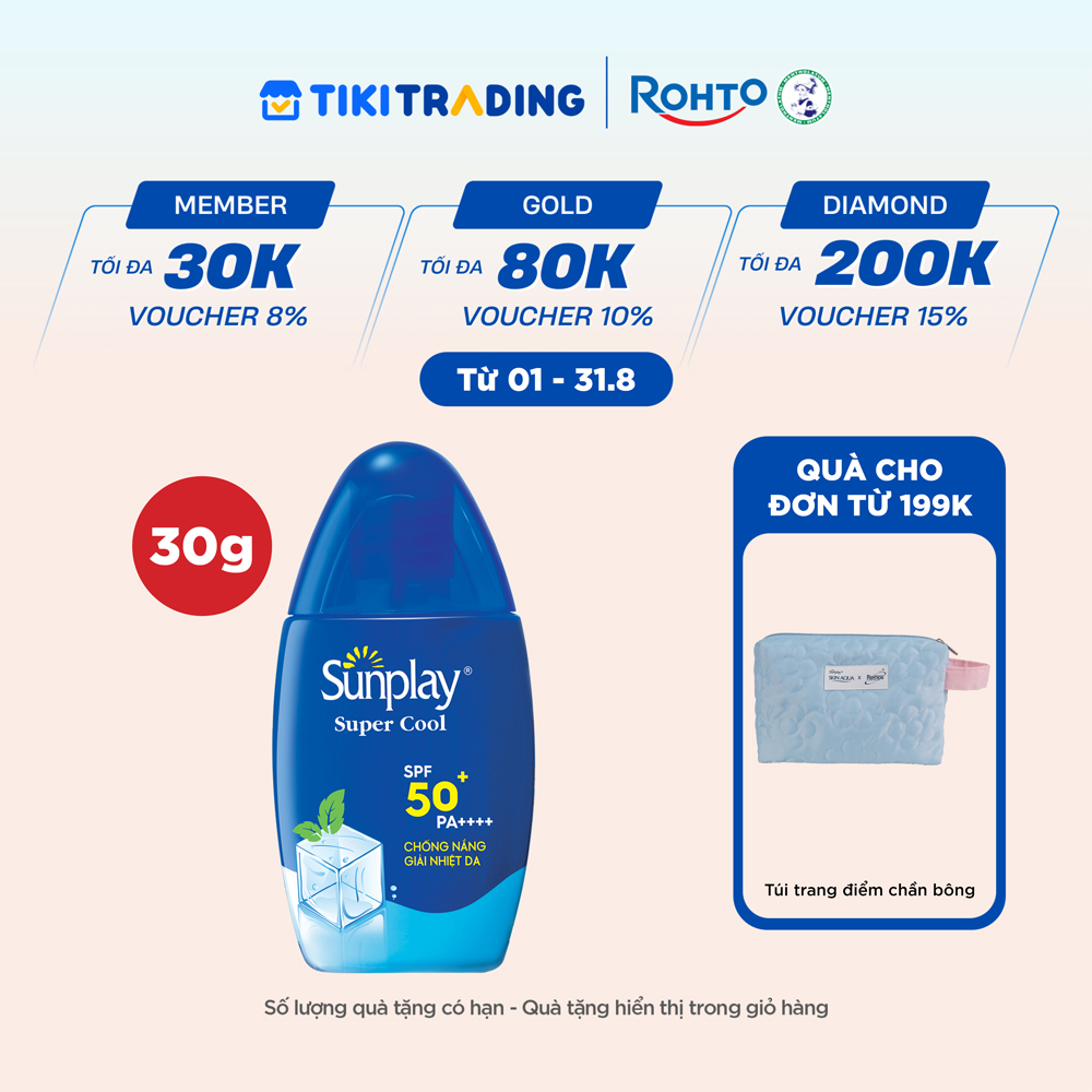 Kem chống nắng Sunplay mát lạnh giải nhiệt dạng sữa Sunplay Super Cool SPF 50, PA 30g