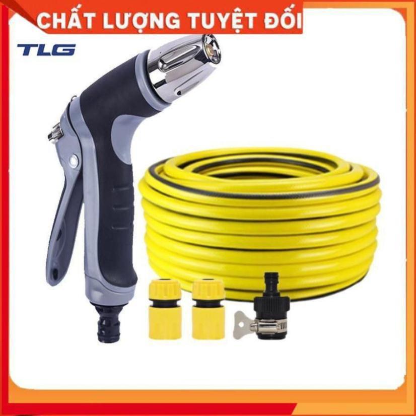 Bộ dây và vòi xịt rửa xe tưới cây tăng áp 3-5m (cút nhựa nối nhựa đen) 206817