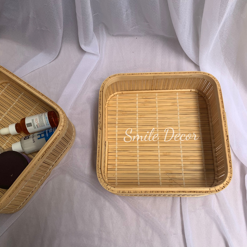 Hộp tre có nắp Smile Decor đựng phụ kiện, mỹ phẩm để bàn trang điểm - Bamboo box for jewelry, cosmestic