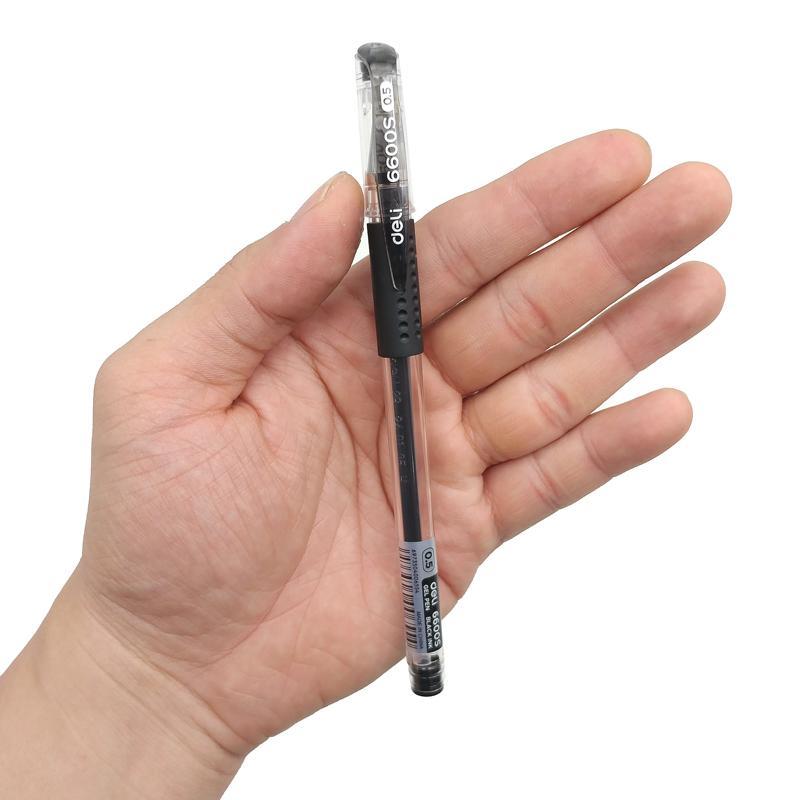 Hộp 12 Bút Gel 0.5 mm - Deli E6600S_DE - Mực Đen
