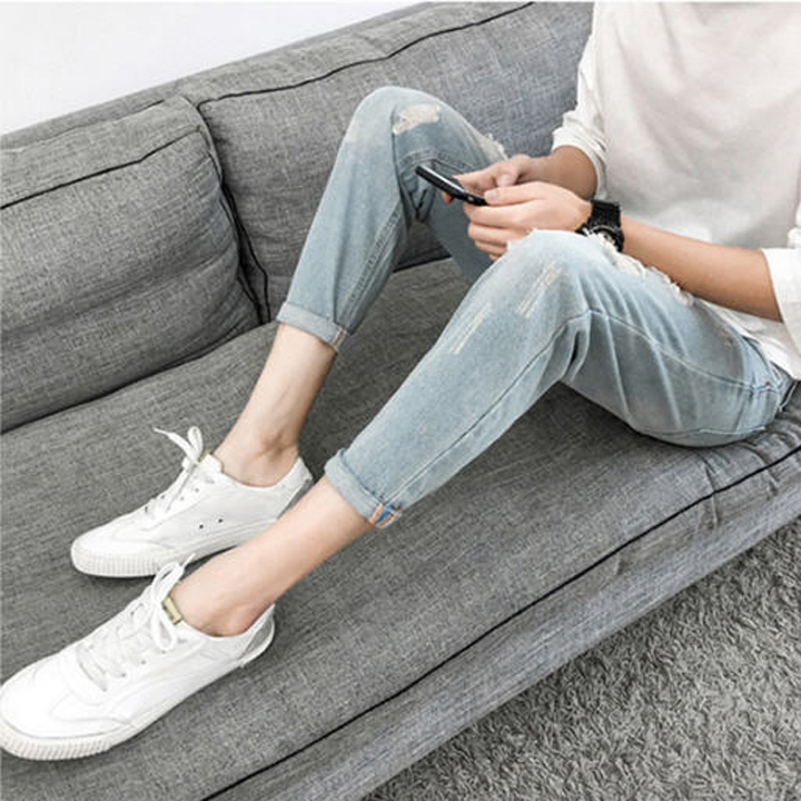 Quần Jean Nam ôm body - Tặng vòng tay tùy hưu may mắn