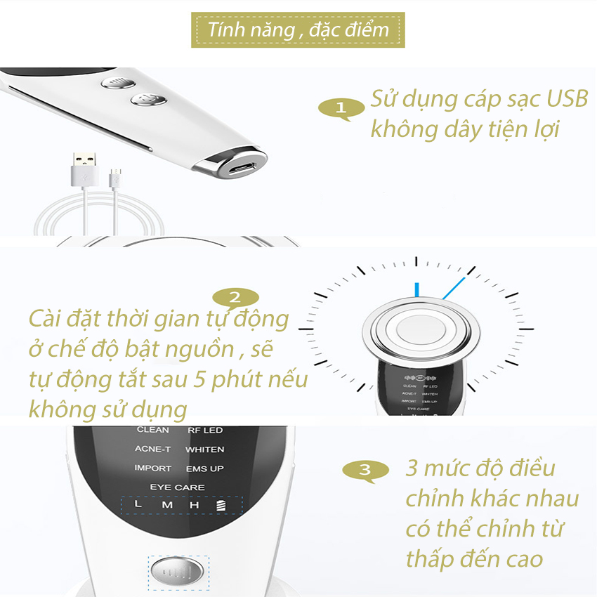 Máy đẩy tinh chất Ion âm nóng lạnh SeaSy SS18 giúp ngăn ngừa mụn, hỗ trợ nâng cơ mặt và tái tạo da-Hàng Chính Hãng