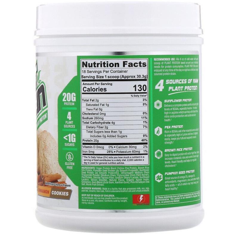 Nutrex Plant Protein Đạm Thực Vật Cho Người Tập Gym, Không Nổi Mụn, Tốt Cho Hệ Tiêu Hóa 1.2lbs