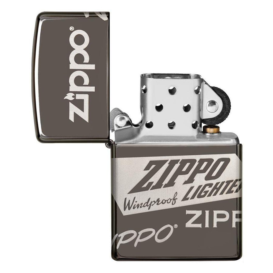 Bật Lửa Zippo 49051 – Zippo Logo Design Black Ice 360° Laser