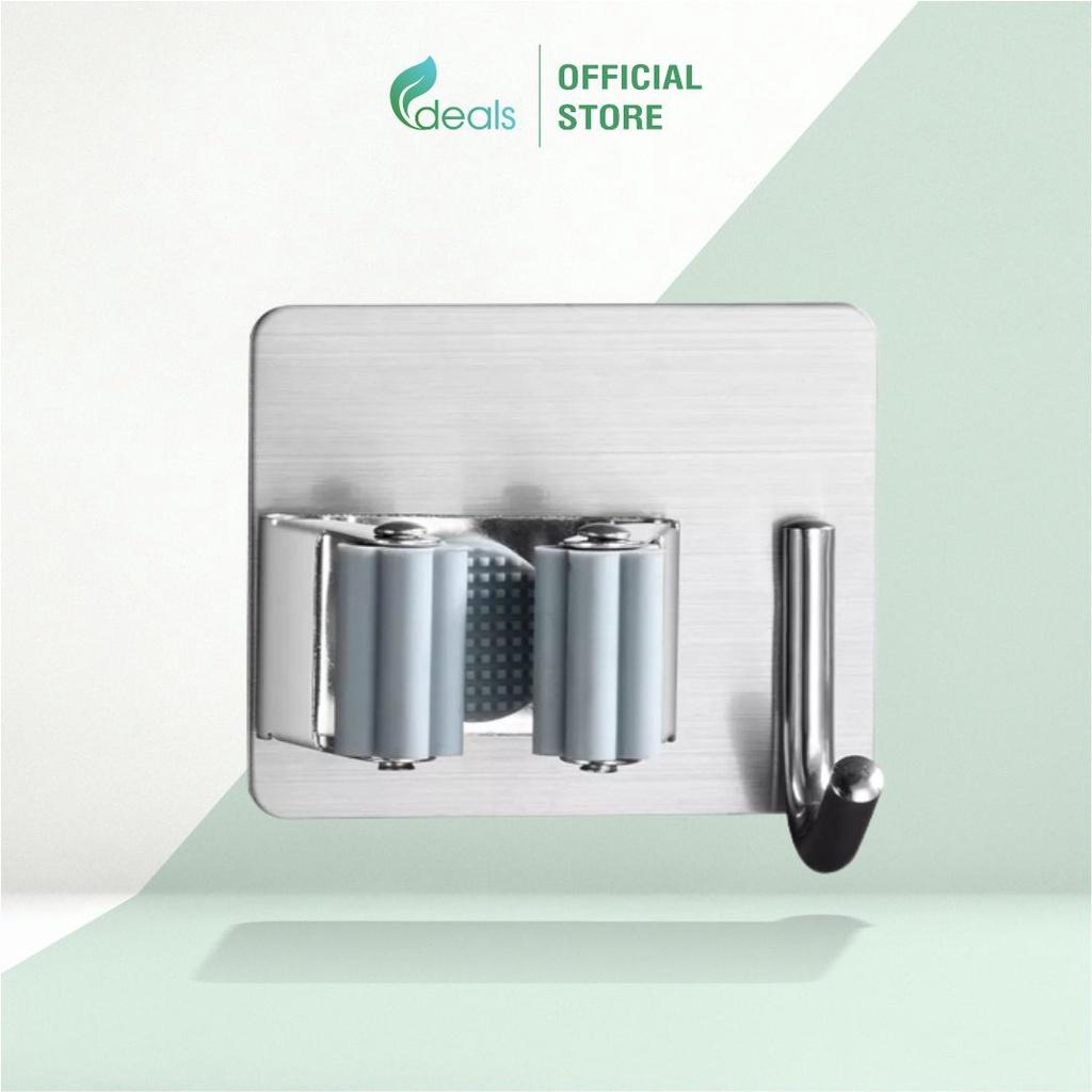 Móc Inox Treo Cây Lau Nhà Dán Tường 2 trong 1 ECODEALS - Cứng cáp, chịu tải cao, inox không gỉ sang trọng