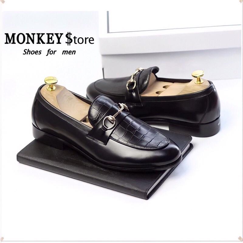 Giày tây da nam, giày công sở da Pu dập vân cá sấu - Mã MK04