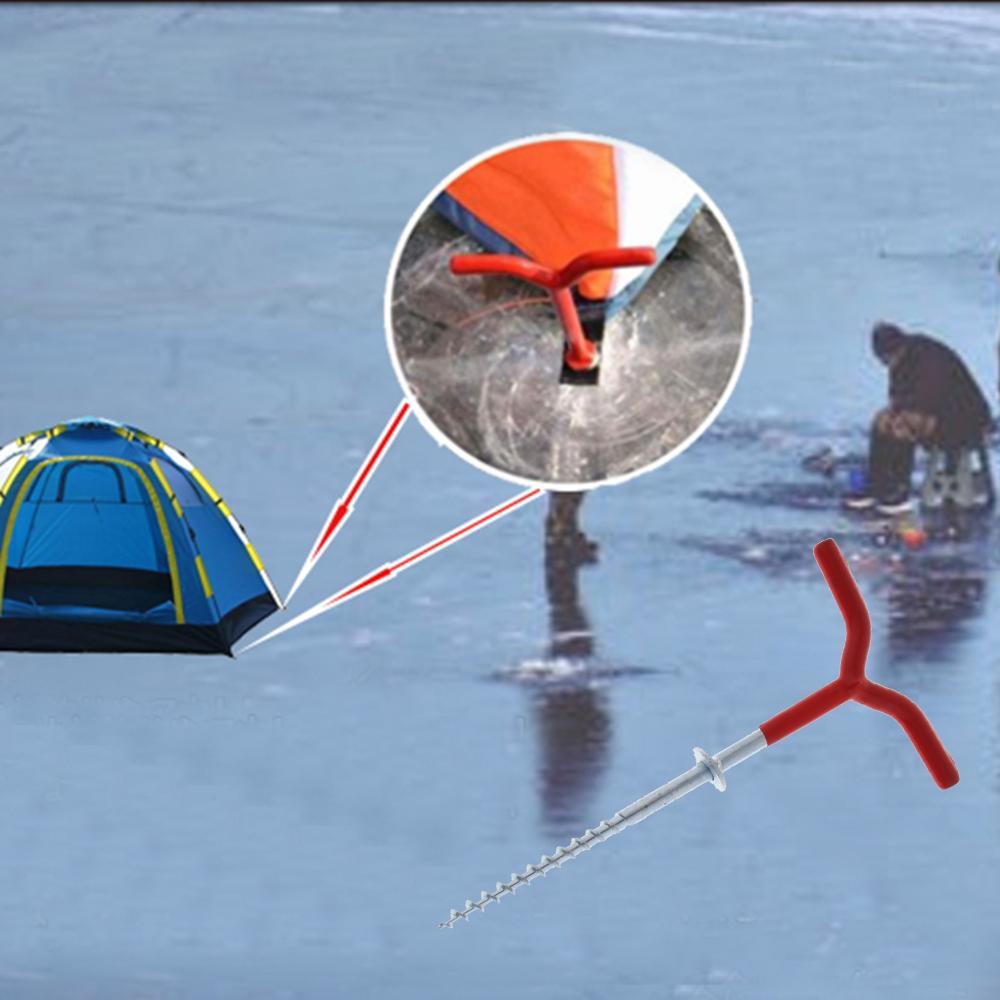 Steel Pegs Screw Fixed Nail Ice Auger Spiral Drill Rod Holder Fishing