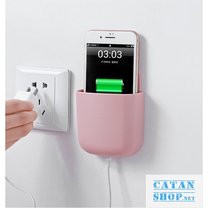 Hộp treo sạc điện thoại, kệ treo remote, đồ dùng dán tường đa năng tiện lợi giúp tiết kiệm không gian GD462-hoptreosac
