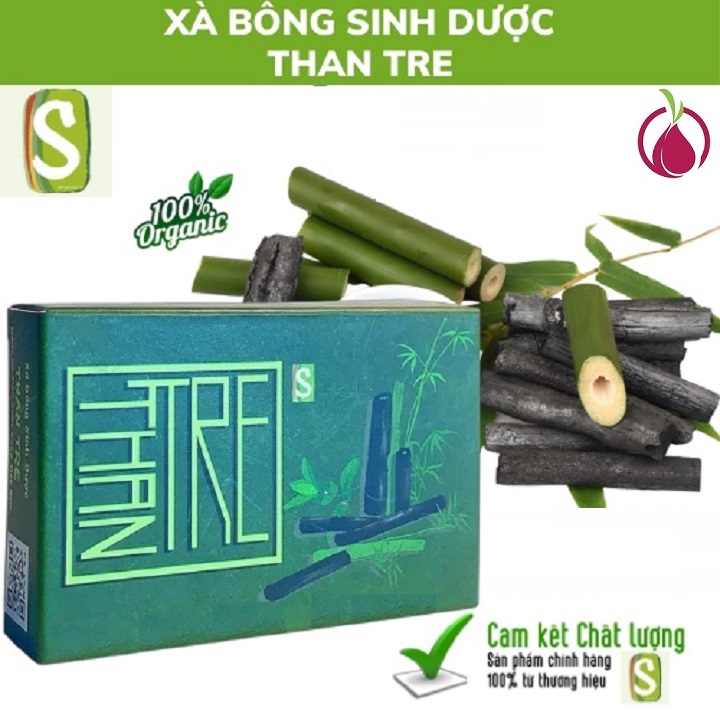 Set 3 bánh Xà bông tắm rửa mặt Sinh Dược Than tre làm sạch sâu, dưỡng da mềm mịn, giảm mụn thâm - 100% làm từ dược liệu thiên nhiên/ xà phòng handmade 100gr