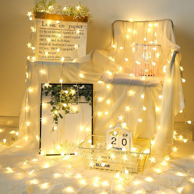 Dây đèn LED hình ngôi sao decor trang trí phòng ngủ siêu xinh