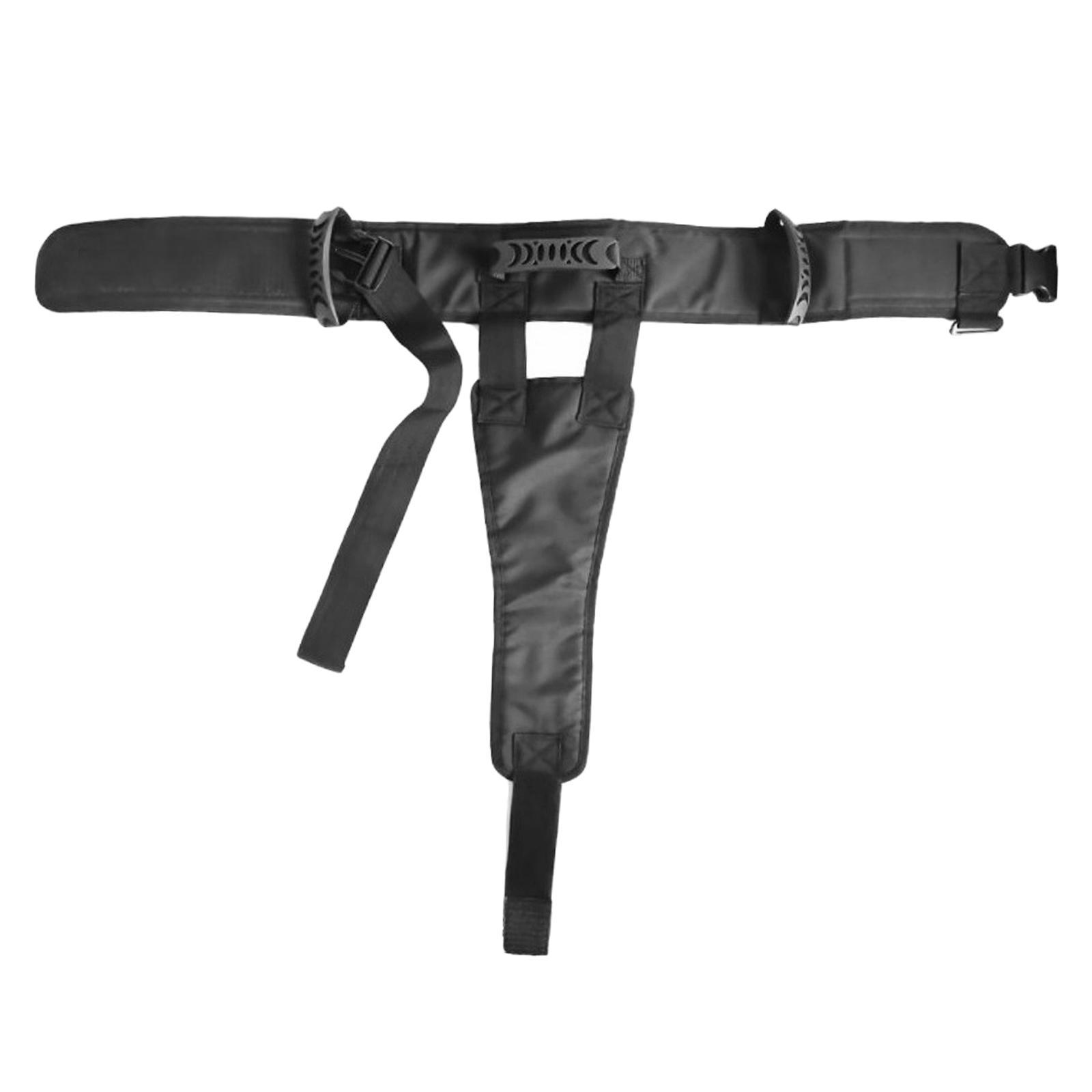 Transfer Care Belt Auxiliary Strap Walking Training Standing Breathable Long Strap Gait Belt for Patient Elderly Bedridden Band Black