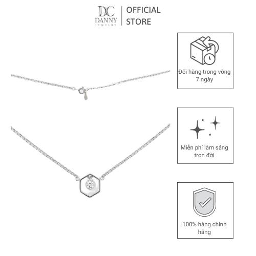 Dây Chuyền Có Mặt Danny Jewelry Bạc 925 Xi Rhodium Hình Lập Phương & Đá CZ DM044