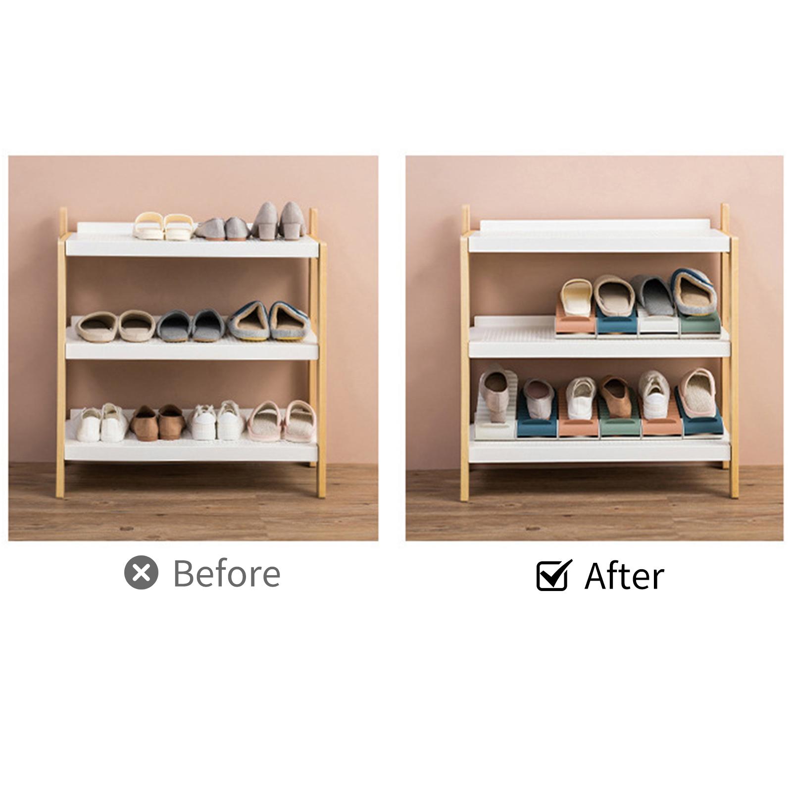 Shoe Slots Organizer Adjustable Shoe Slots Organizer Shoe Racks Shoe Space Saver Shoe Holder Shoe Stacker