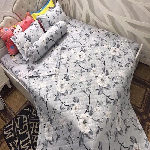 ĐỦ 5 MÓN GA GỐI CHĂN HÈ TRẦN BÔNG MẪU GẤU KÈM 1 VỎ GỐI ÔM