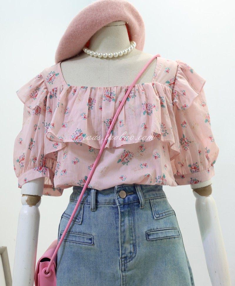 TOBE1SHOP Áo sơ mi nữ mùa hè 2023 Áo sơ mi búp bê cổ vuông