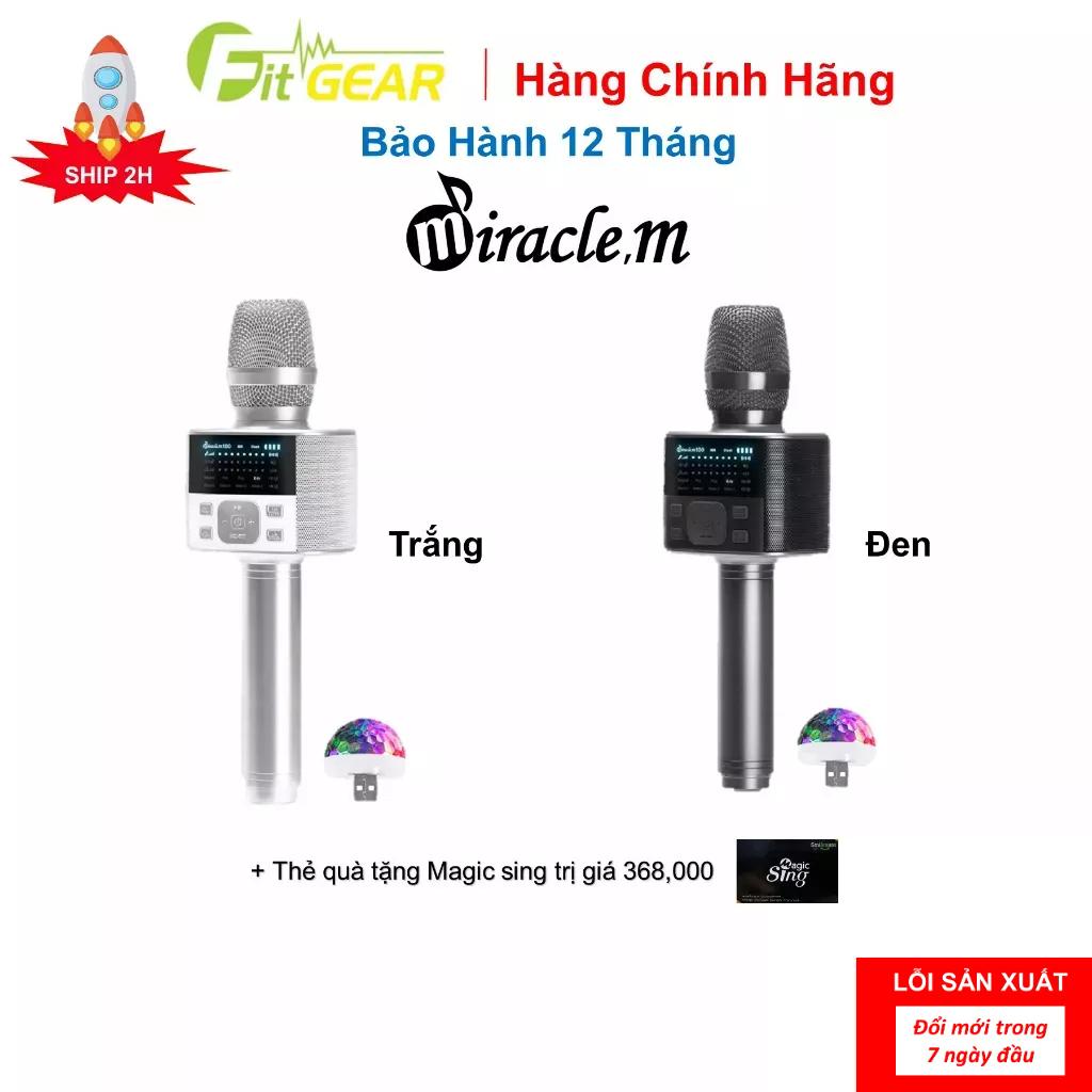 Micro Không Dây Hàn Quốc Miracle M100 - Micro Karaoke Bluetooth - Âm Thanh Cực Hay - Hàng Chính Hãng - Bảo Hành 12 Tháng