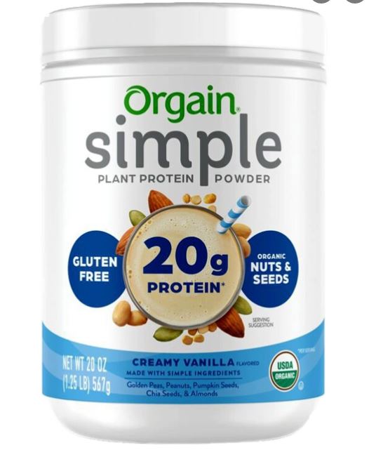 Bột Đạm Thực Vật Protein hữu cơ Orgain Simple Organic Protein Powder 567g Vị Vanilla