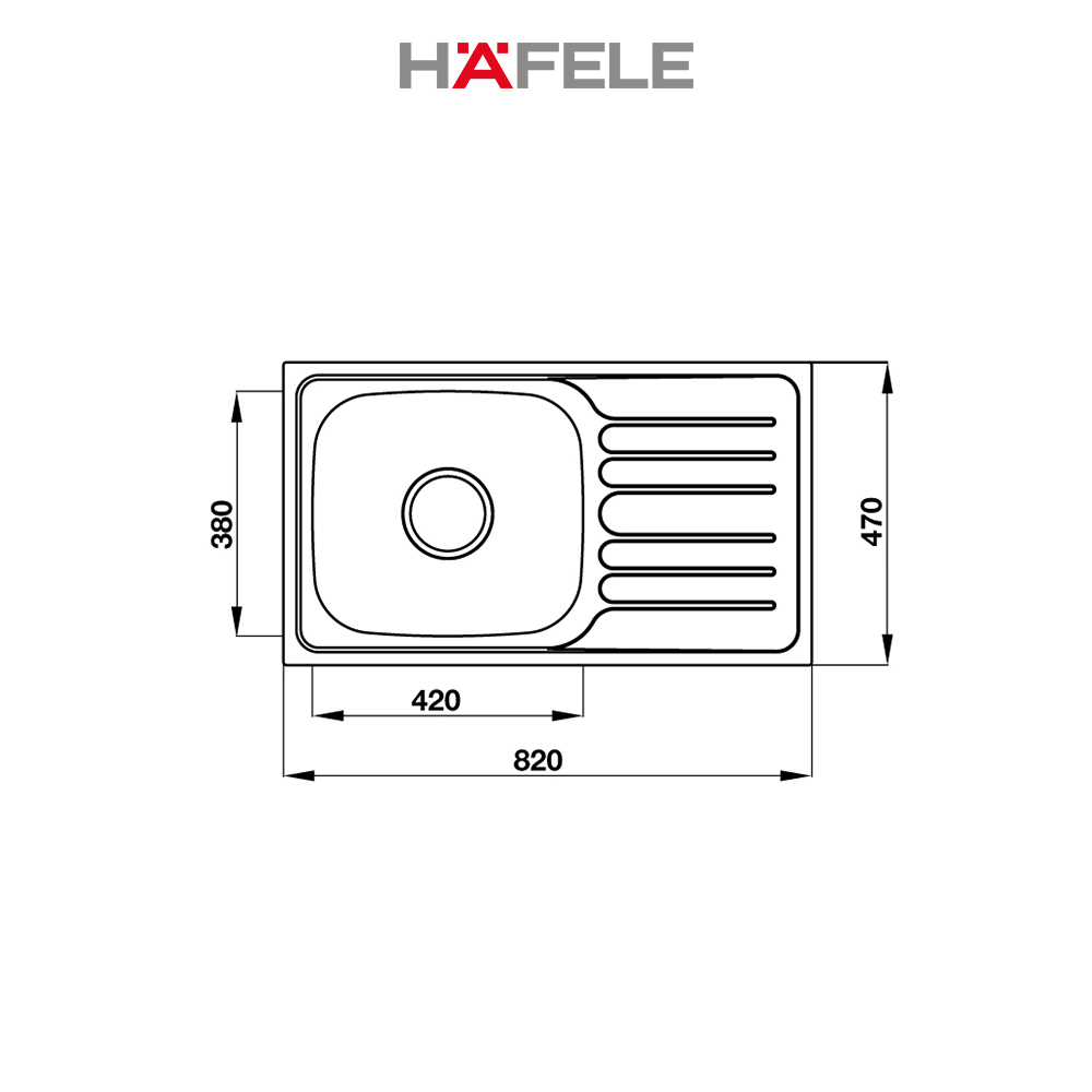 Hình ảnh Chậu inox Hafele HS19-SSD1R60 - 567.23.093 (Hàng chính hãng)