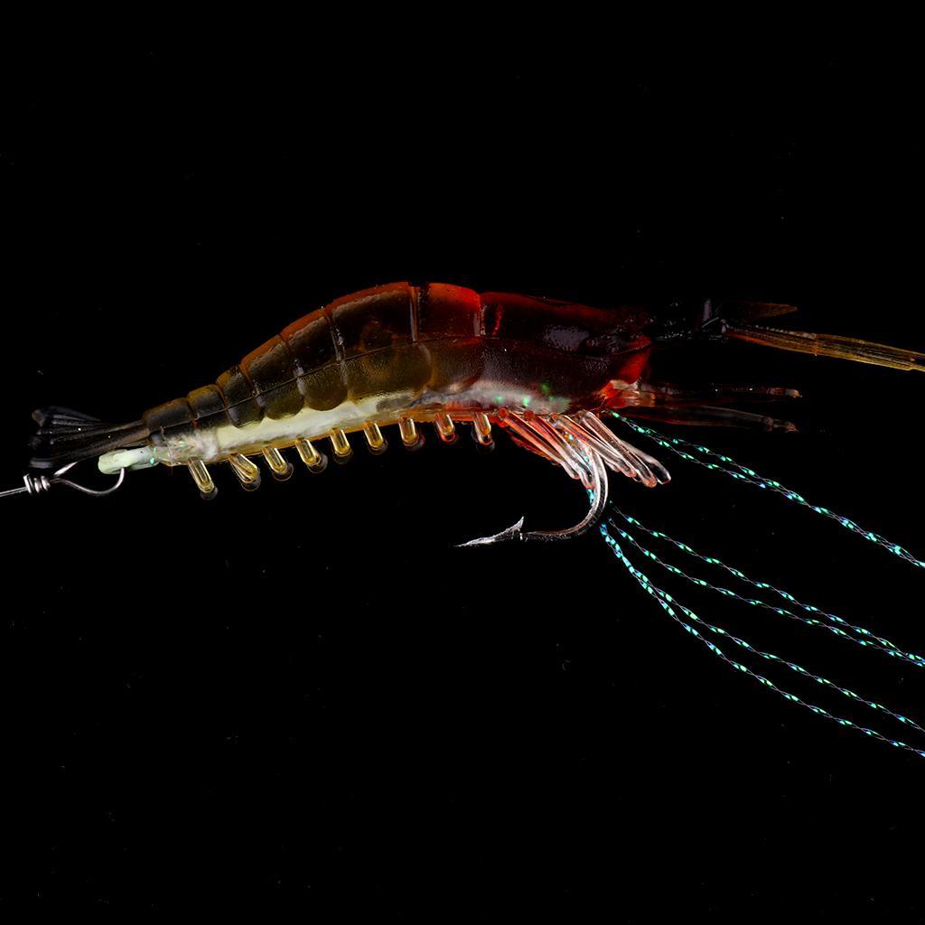 5 Pieces Shrimp Fishing Lure Luminous Shrimp Bait Saltwater Lures Fishing Tackle Lifelike Shape and Touching Feeling