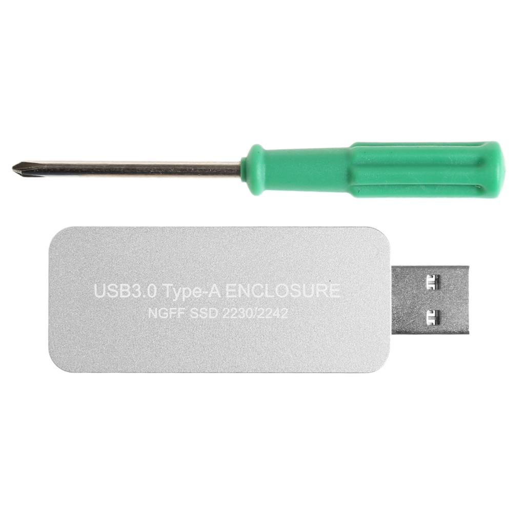 M.2 SSD Enclosure, USB to M.2 SATA SSD Adapter with Case, High Performance M.2 External Enclosure, Support M2 2230 2242 2260 2280 Silver