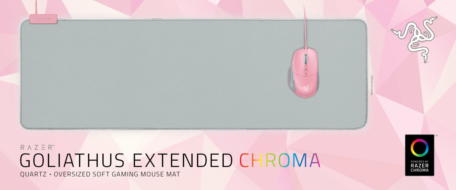 Tấm lót chuột Razer Goliathus Extended Chroma-Soft Mat-Chroma-Hồng(Quartz)_RZ02-02500316-R3M1- HÀNG CHÍNH HÃNG