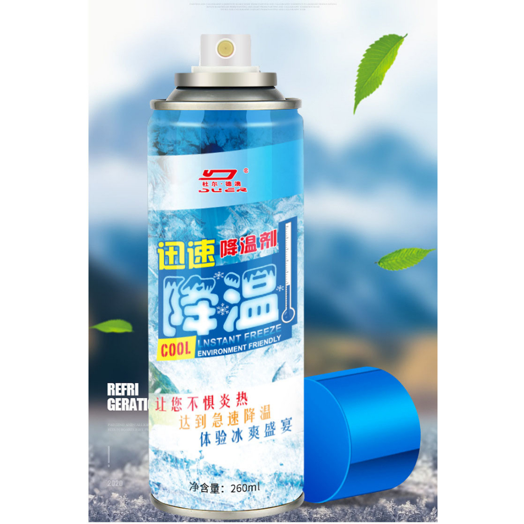 Chai Xịt Lạnh siêu tốc, Bình xịt Làm Lạnh Tức Thời Ô Tô Xe Máy 260ml, Làm Lạnh Nhanh, Khử Mùi-Hàng Nội Địa Nhật