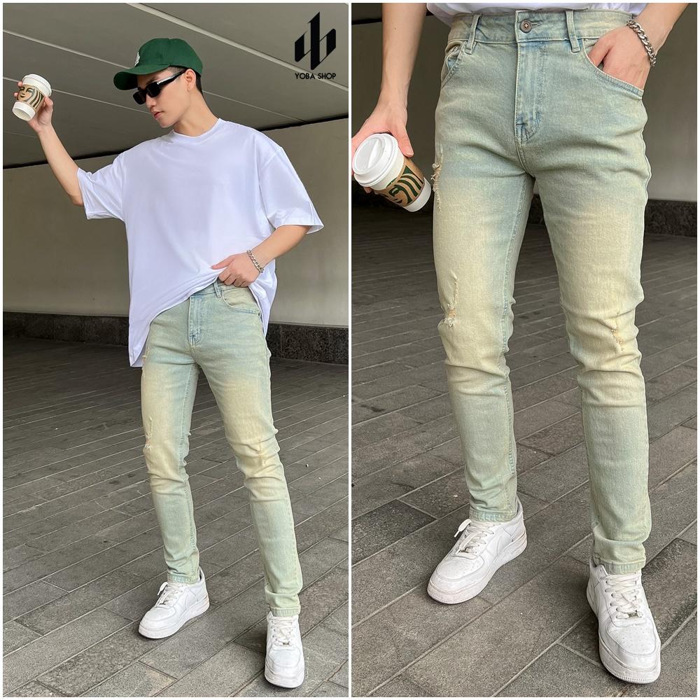 { + VOUCHER 20K} QUẦN JEANS NAM FORM SLIMFIT MÀU DIRTY WASH VẢI DÀY XỊN MỊN (ẢNH THẬT 100% BAO ĐỔI TRẢ