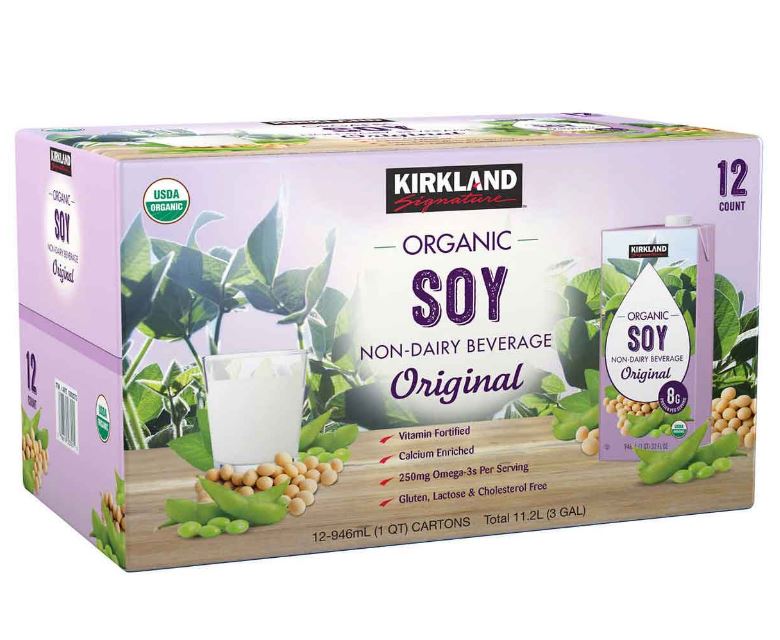 Thùng 12 Sữa đậu nành hữu cơ Mỹ Kirkland Signature Organic Soy Non-Dairy Beverage 946ml x 12