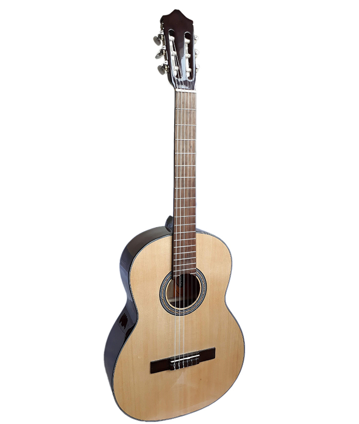 Đàn Guitar Classic DC120 dây nilon mặt gỗ thông lưng và hông gỗ hồng đào dòng trung kỹ cho âm thanh ấm áp trữ tình Duy Guitar