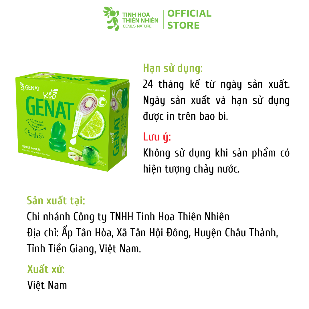 Kẹo ngậm Genat Chanh Sả - Giao 2H HCM