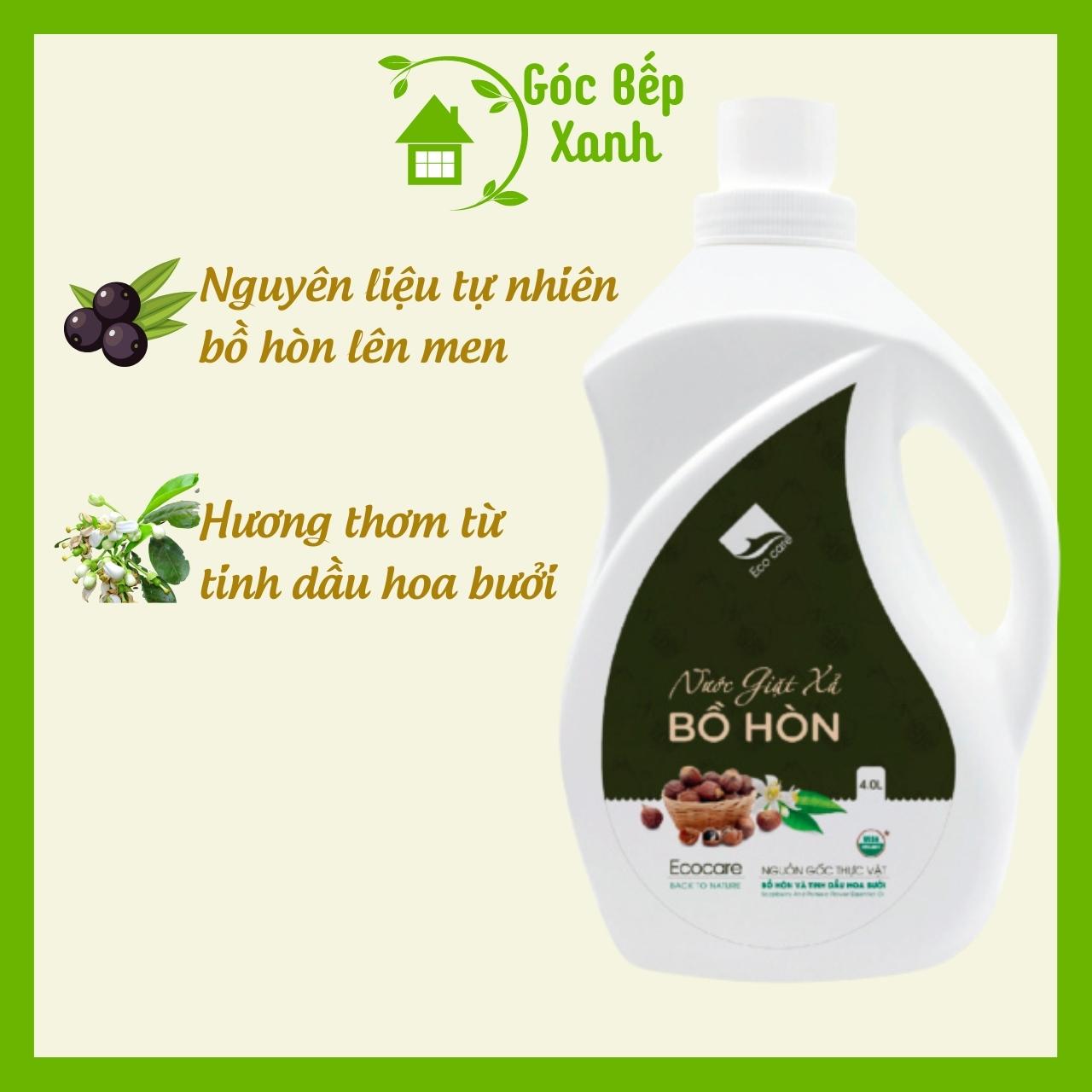 Nước giặt xả hữu cơ Bồ Hòn Ecocare tinh dầu Hoa Bưởi 4000ml