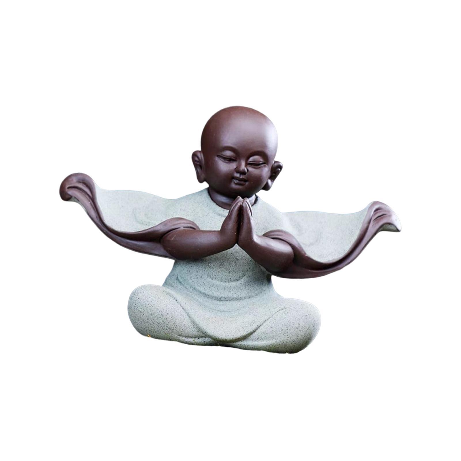 Cute Smiling Buddha Statue Handcrafts pet for Car Dashboard Shelf Decor