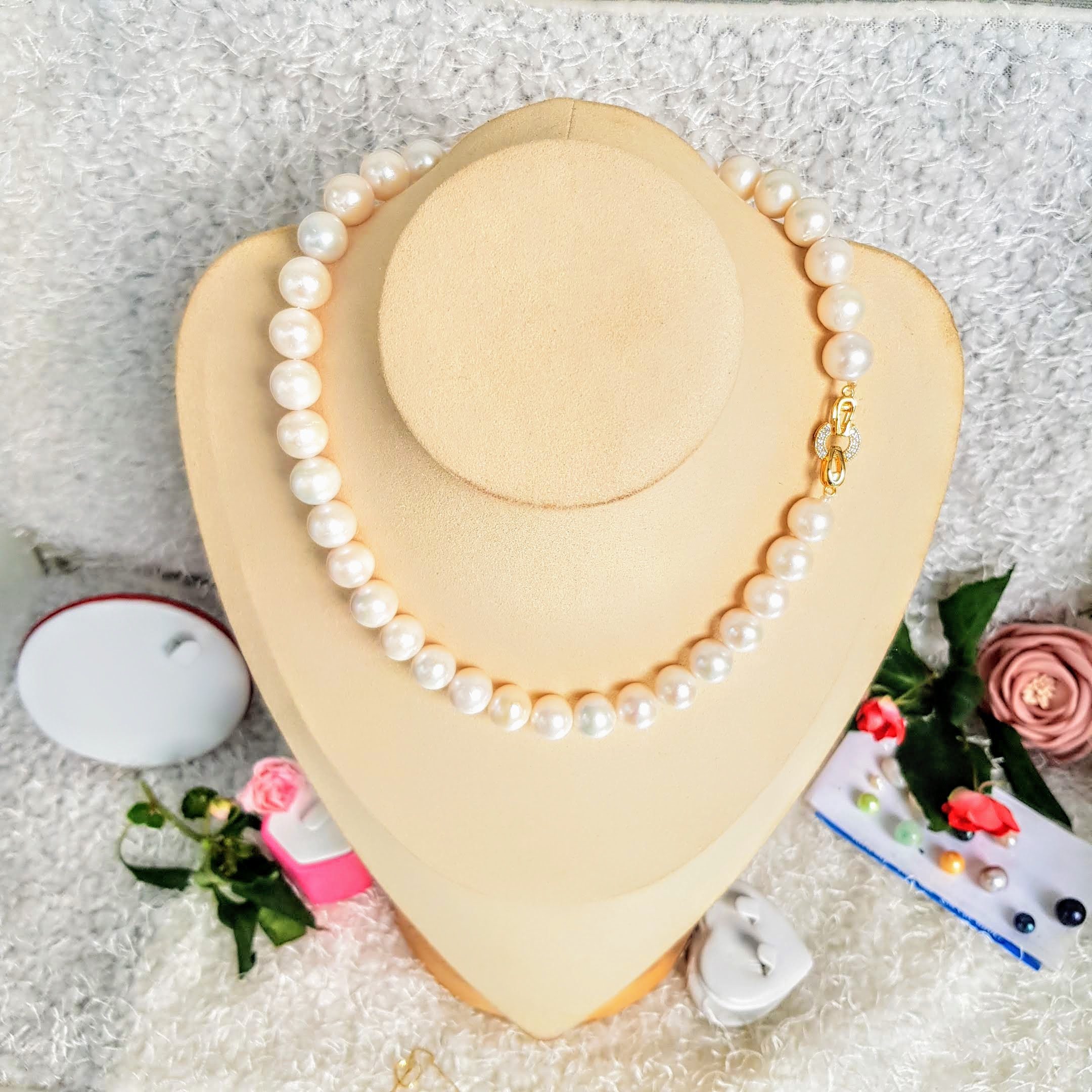 Chuỗi Vòng Cổ Ngọc Trai Cao Cấp - Chuỗi Đơn - Trang Sức Cô Tấm - MOON PEARL - COTAM0604 + Tặng Kèm Bông Tai Nụ Bạc KT2602