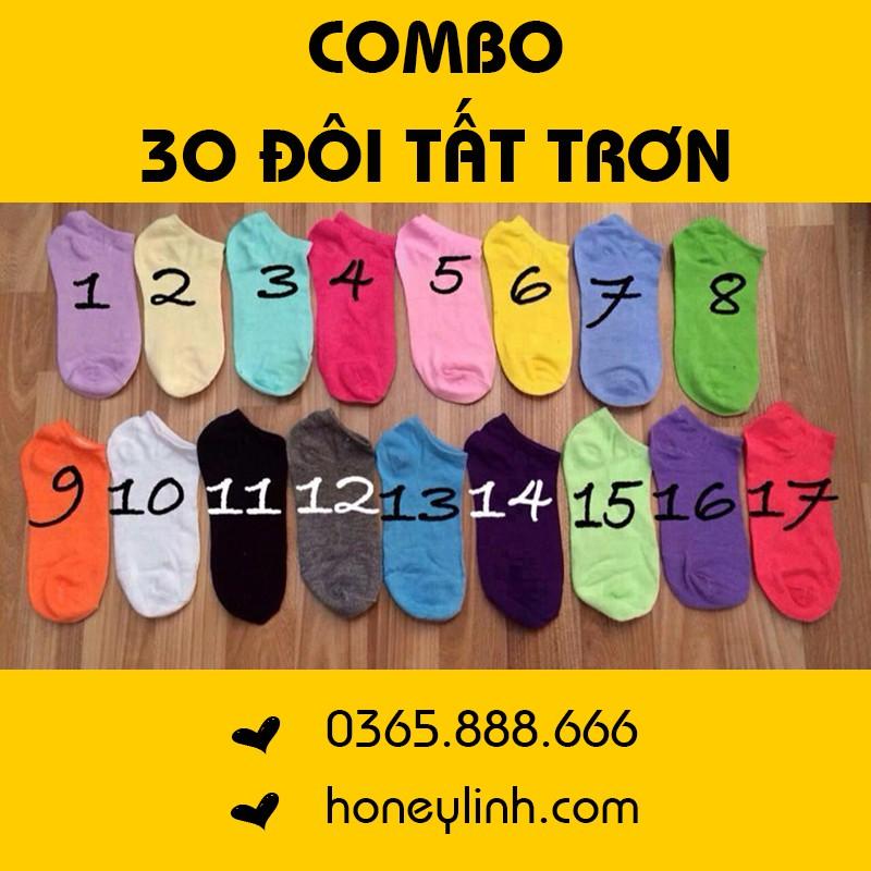 30 ĐÔI TẤT TRƠN CỔ NGẮN - ĐƯỢC CHỌN MÀU
