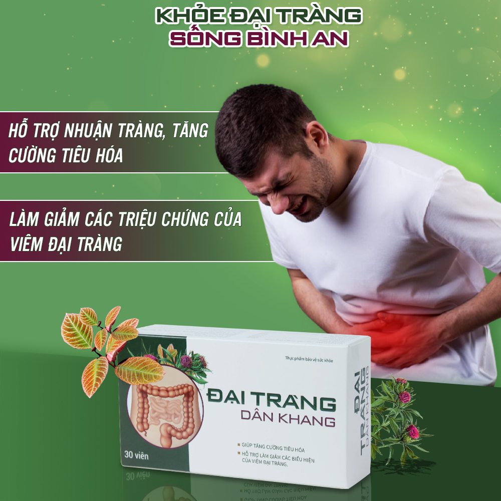 Combo 3 Viên Uống Giúp Tăng Cường Tiêu Hóa Giảm Các Biểu Hiện Của Viêm Đại Tràng - Đại Tràng Dân Khang Hộp 30 viên