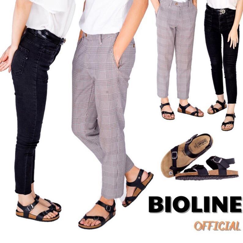 Dép đế trấu Bioline dép birken quai hậu xỏ ngón da pu công nghiệp PU14 - Bioline Official