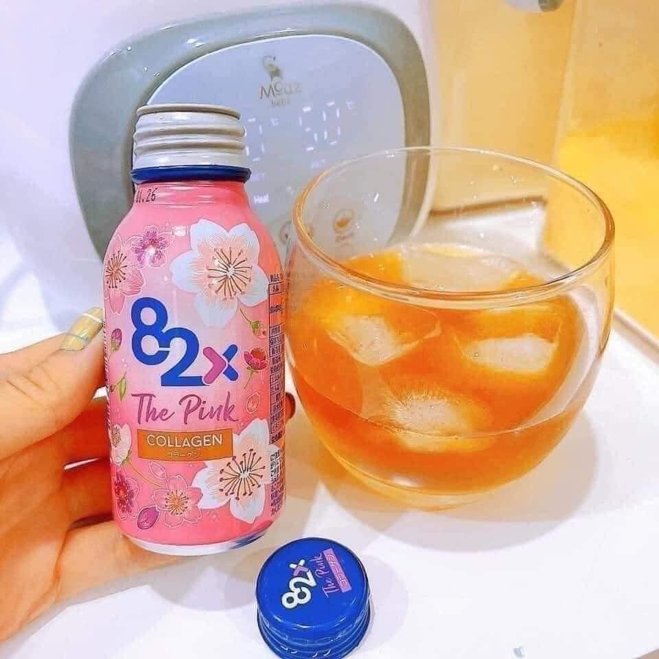 Combo 2 hộp 82X The Pink Collagen 100ml, 1000mg Collagen, Nước Uống Đẹp Da Tràn Năng Lượng Từ Nhật Bản