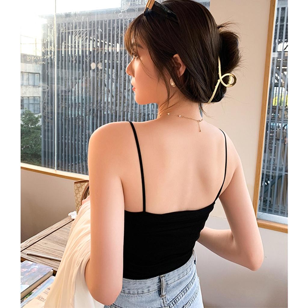 Áo 2 dây nữ THE MEI 1992 cao cấp - Áo hai dây croptop sợi bún có đệm ngực loại dài hàng Quảng Châu cao cấp