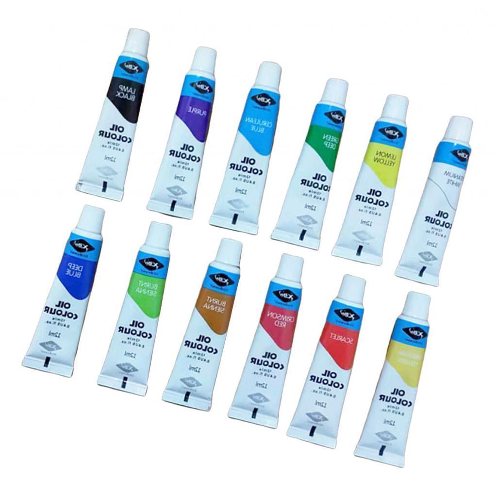 Tube Acrylic Paint Set Pigment Art Painting Drawing Tools Brushes Palette