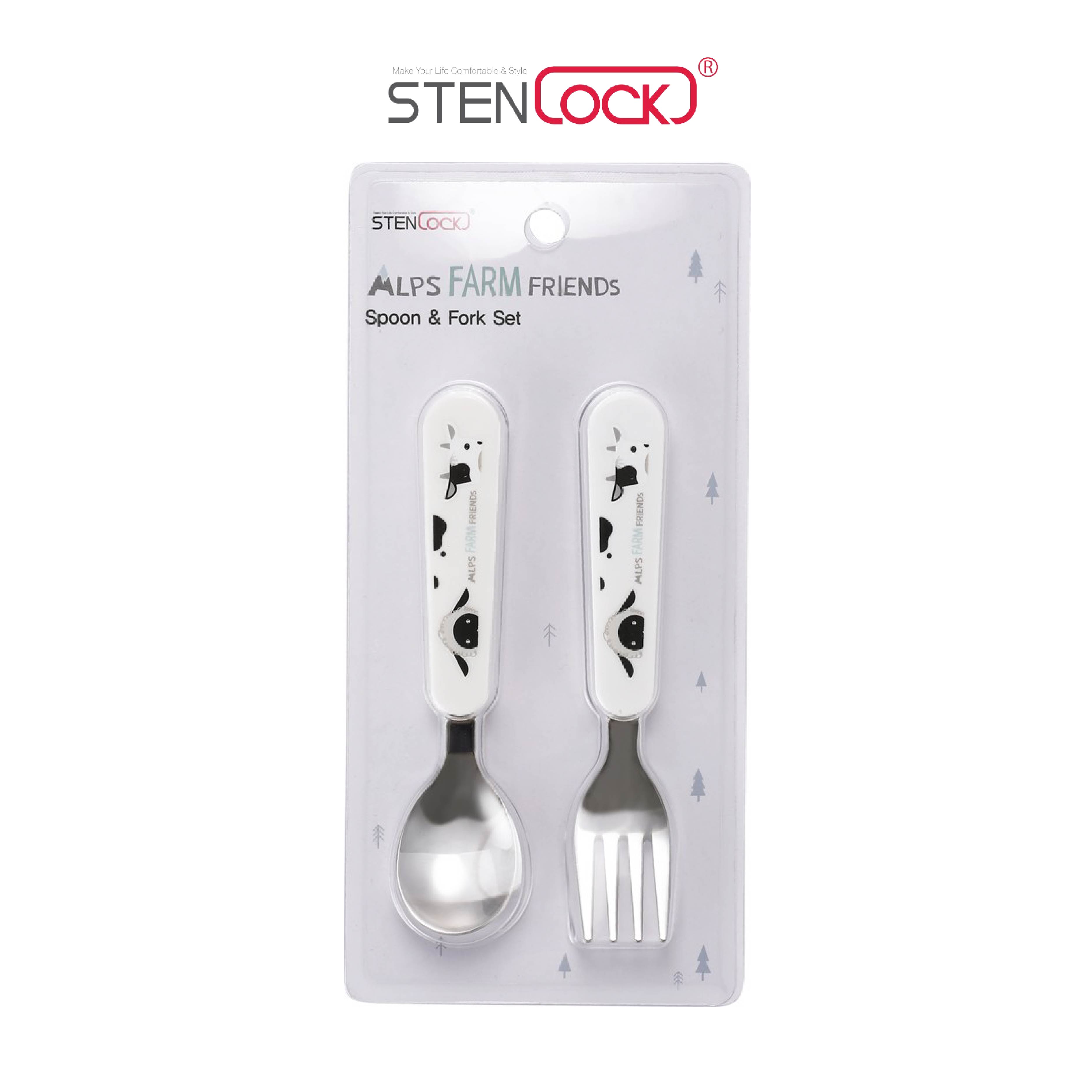 Bộ muỗng nĩa ăn dặm STENLOCK Hàn Quốc