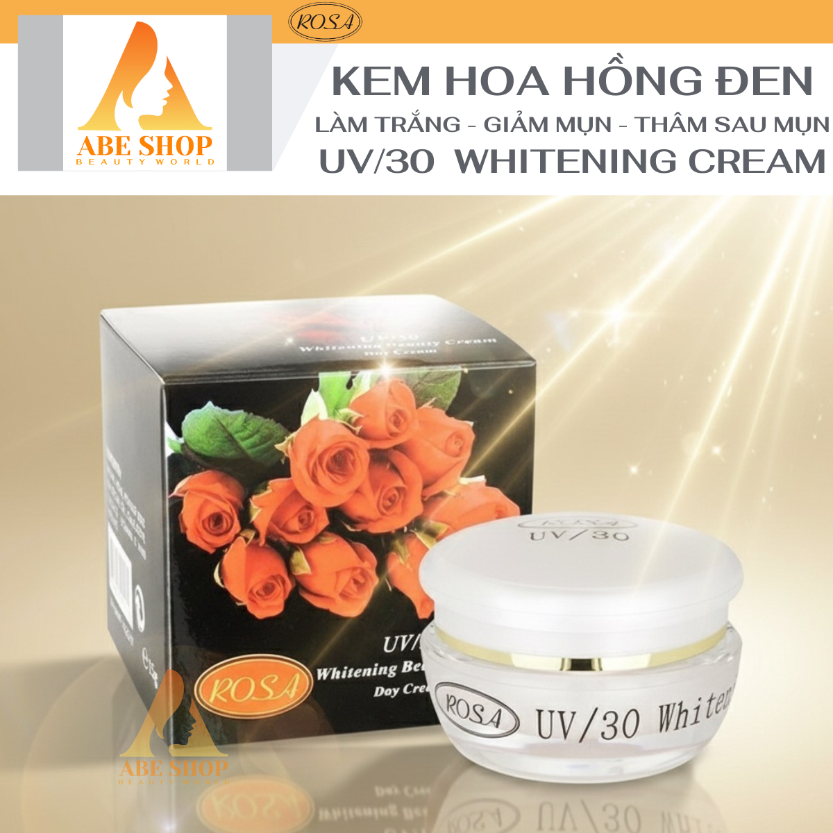 Kem ROSA Hoa Hồng Đen UV/30 - WHITENING BEAUTY CREAM (20G)