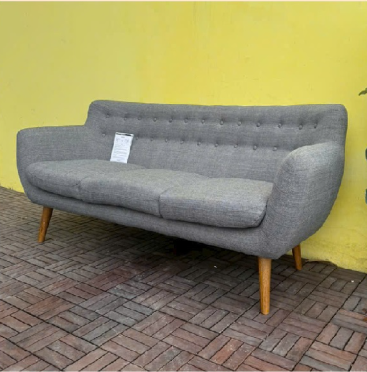 Sofa băng bọc nỉ SM26CT Tundo KT Ngang 183 x Sâu 79 x Cao 46 / 84 cm - Màu xám