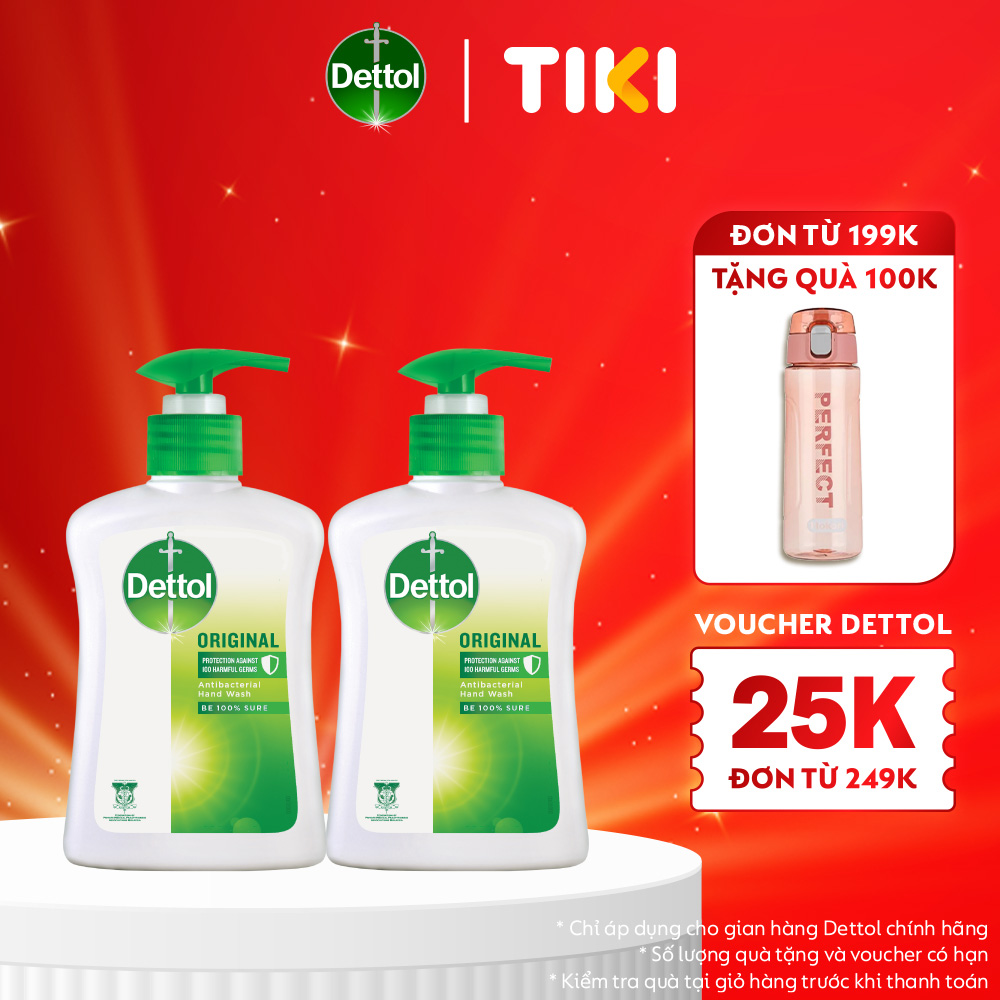 Combo 2 nước rửa tay diệt khuẩn Dettol 250G