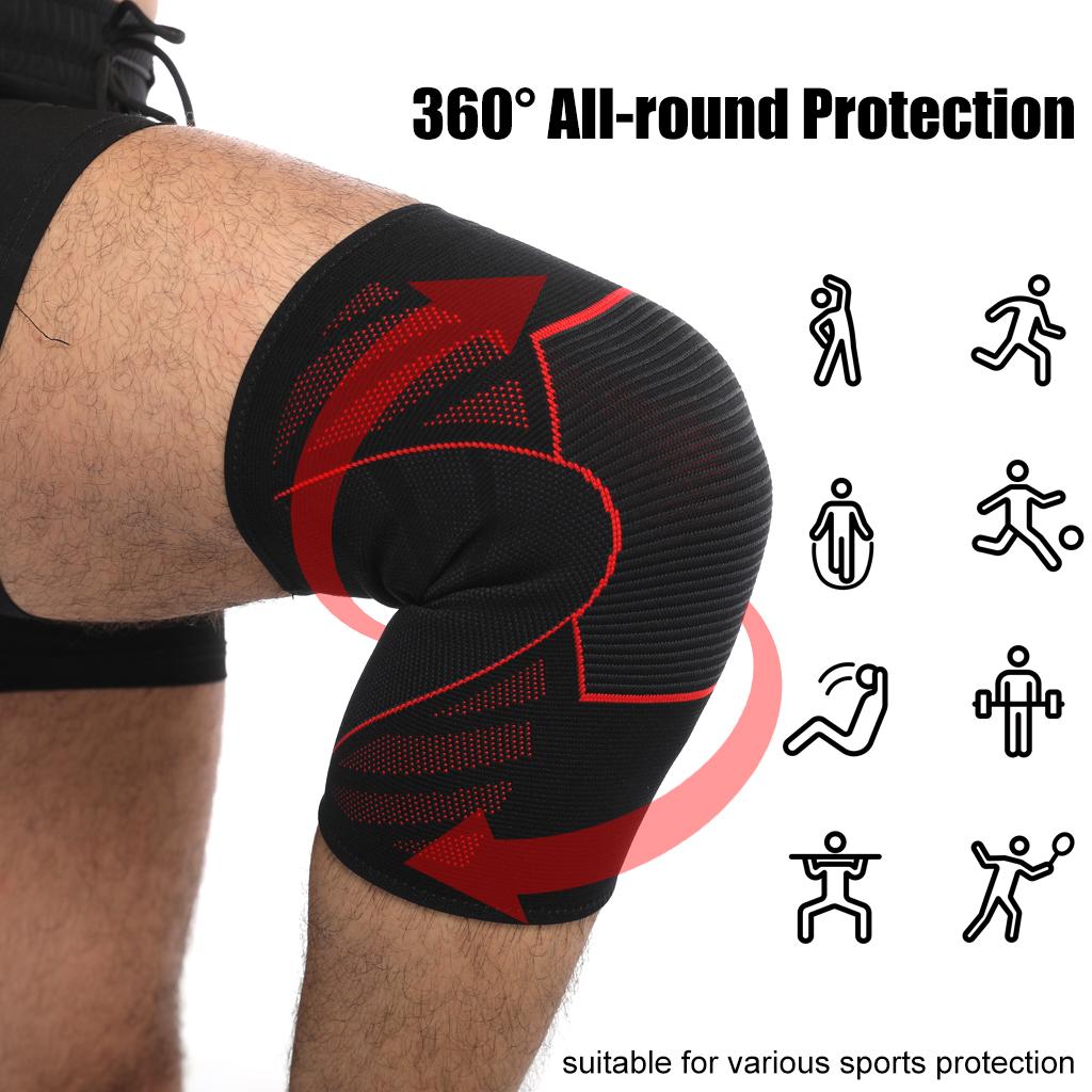 Đáng giá 1 pc Ống gối đàn hồi cho thể dục thể thao tập thể dục thiết bị nylon nẹp chạy đầu gối hỗ trợ bóng chuyền Color: 1 Piece Black Size: 3XL