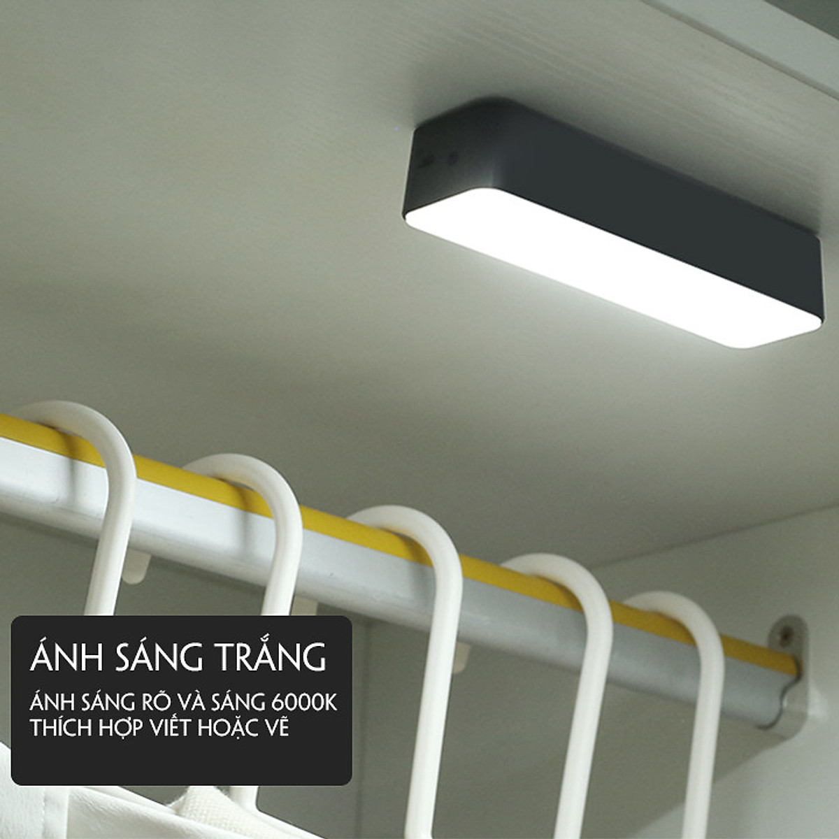 ĐÈN LED HỌC/ ĐÈN NGỦ/ ĐÈN BẾP/ ĐÈN CẦU THANG CẢM ỨNG KHÔNG DÂY DÙNG PIN SẠC TIỆN LỢI, DÙNG MIẾNG DÍNH – 2500MAH