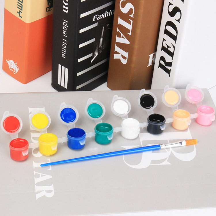 Bộ 12 Màu Nước Mini Water Color Cao Cấp Tặng Kèm 2 Bút Lông Cọ Vẽ Và Khay Nhựa Pha Màu Tiện Dụng - Bộ Màu Nước Nhỏ Gọn 24 Màu Sắc Chất Lượng Mịn Màng Sắc Nét Tối Ưu - Hàng Chính Hãng VinBuy