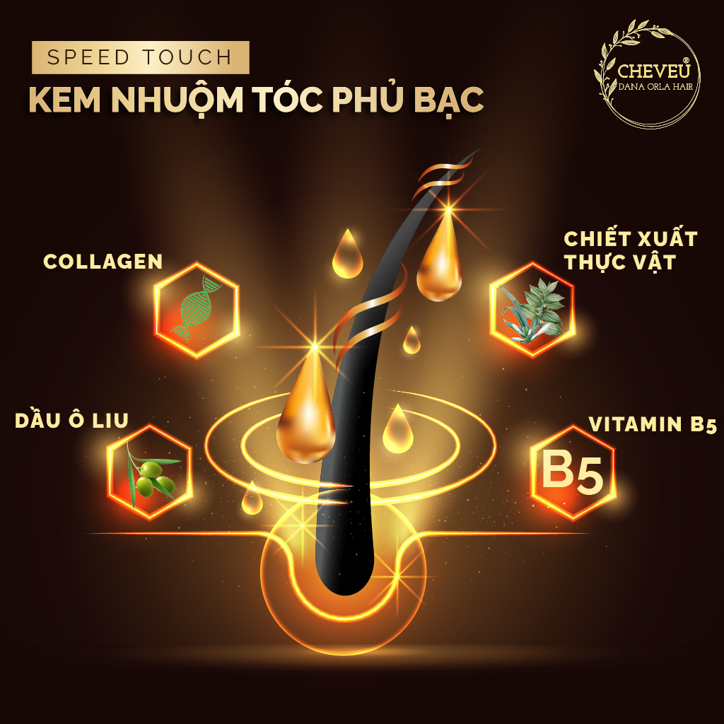 C3 - NÂU HẠT DẺ - KEM NHUỘM TÓC PHỦ BẠC THẢO DƯỢC CHEVEU