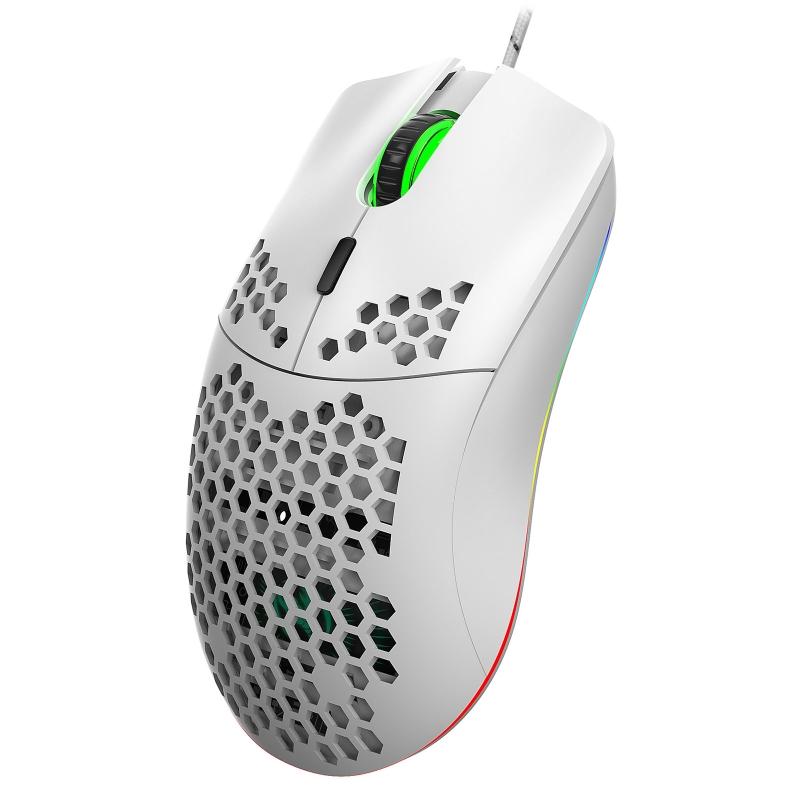 J900 6400DPI Điều Chỉnh 6 Nút Game Thủ Có Dây Cổng USB Tổ Ong Rỗng RGB Chuột Chơi Game