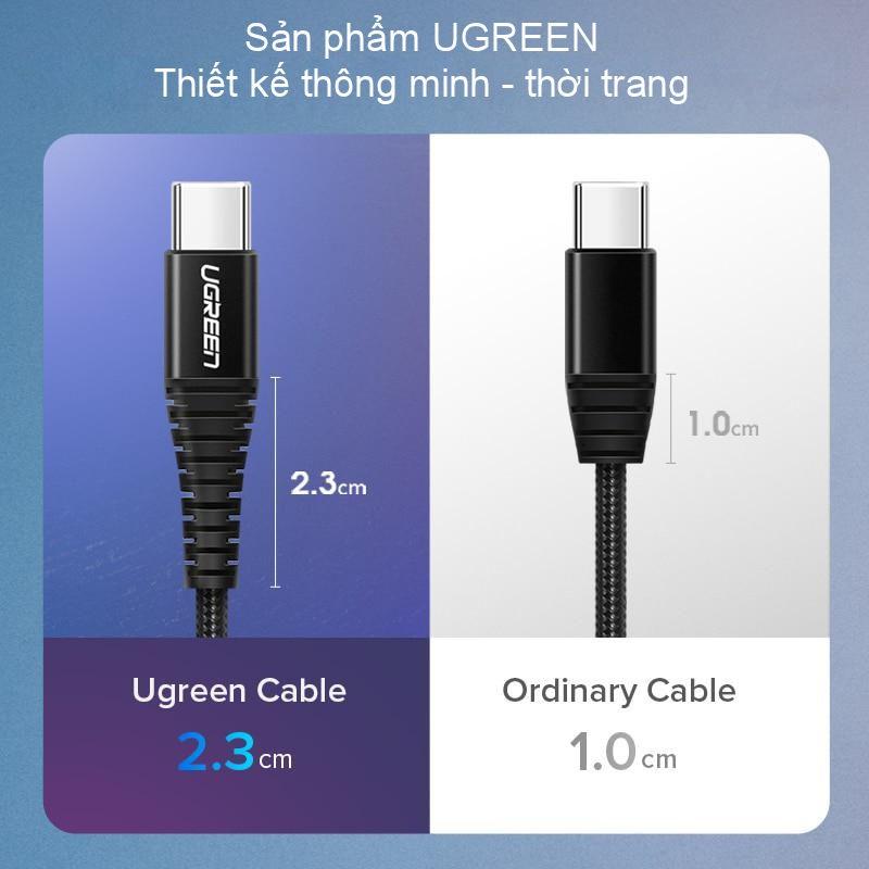 Cáp sạc nhanh USB 2.0 sang USB type C dòng 3A dài 0.25-2m UGREEN US301 - Hàng chính hãng